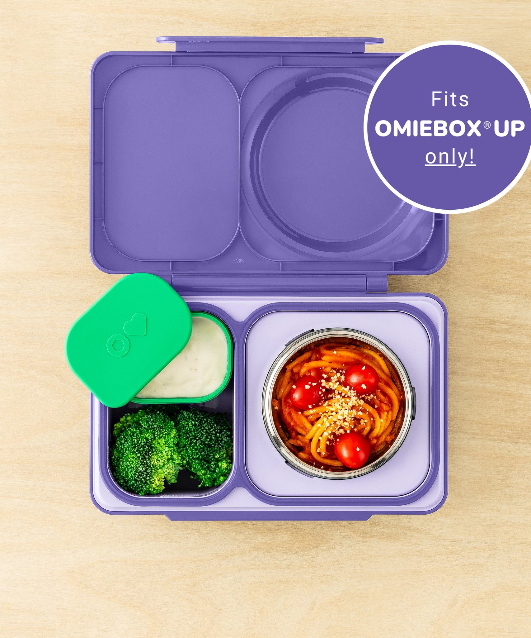 Omiebox - UP Bento Box Inner Compartment Containers 2pcs Purple/Green