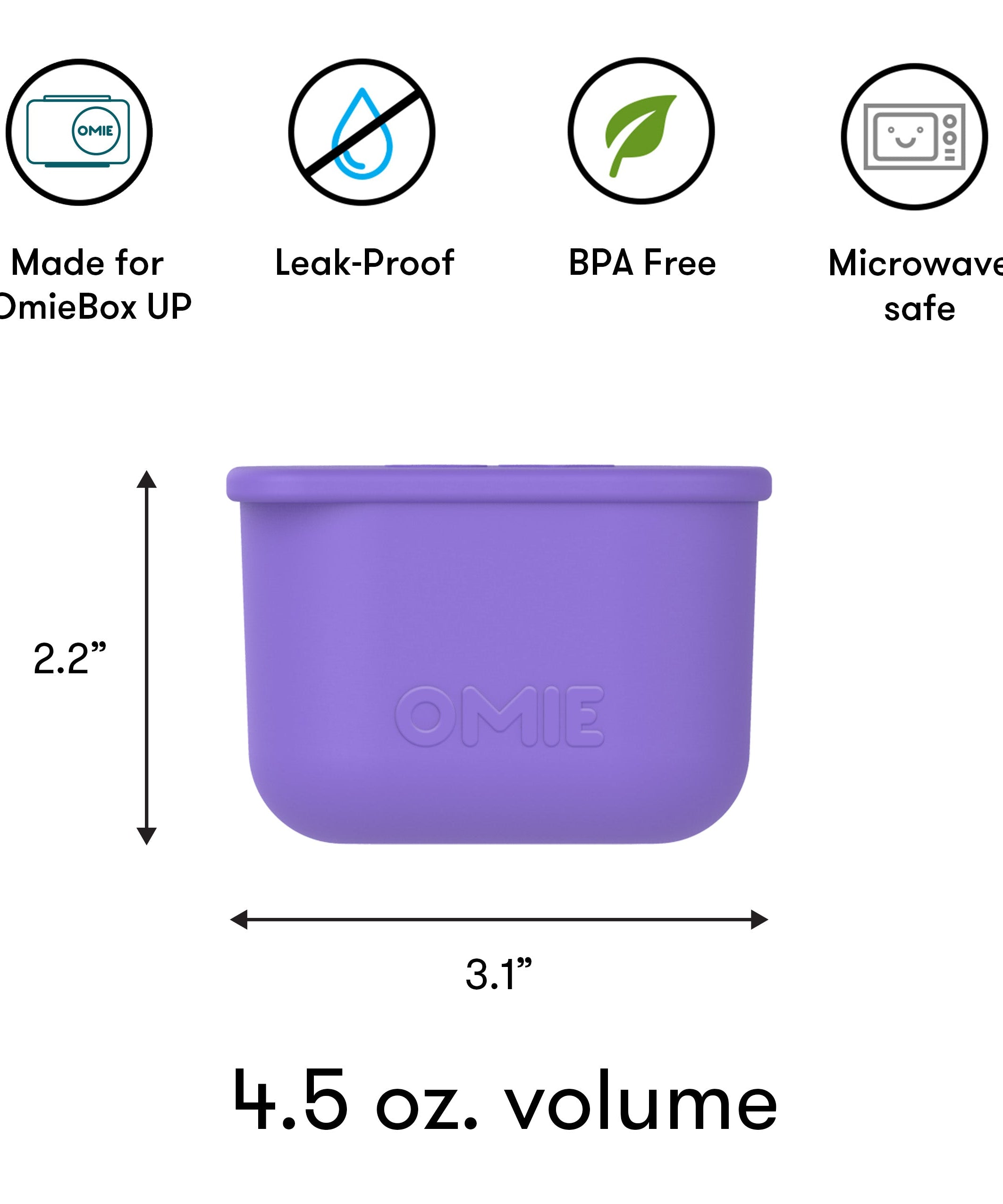 Omiebox - UP Bento Box Inner Compartment Containers 2pcs Purple/Green