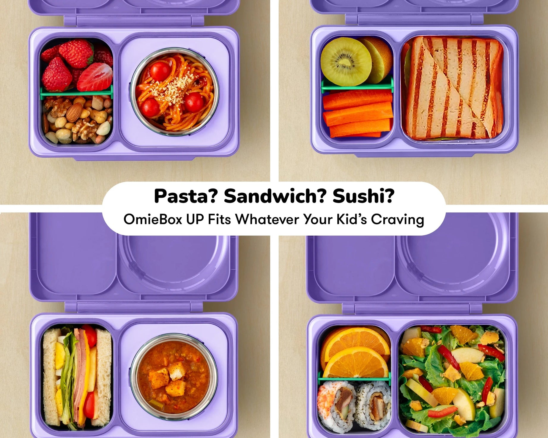 Omiebox - UP Heat Insulated 2nd Generation Galaxy Purple Bento Lunch Box