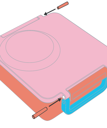 Omiebox - Spare Part: Purple Clip and Hinge Pin 1 Piece