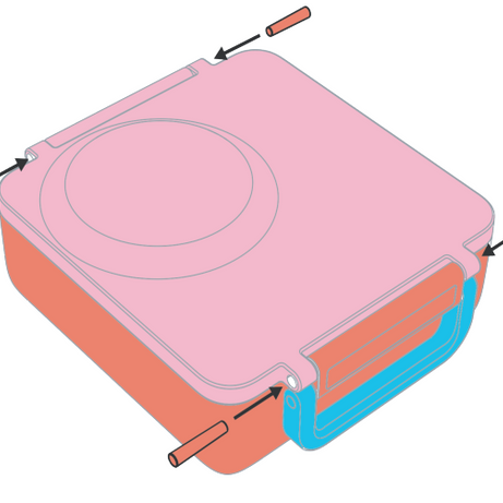 Omiebox - Spare Part: Orange Clamp and Hinge Pin 1 Piece