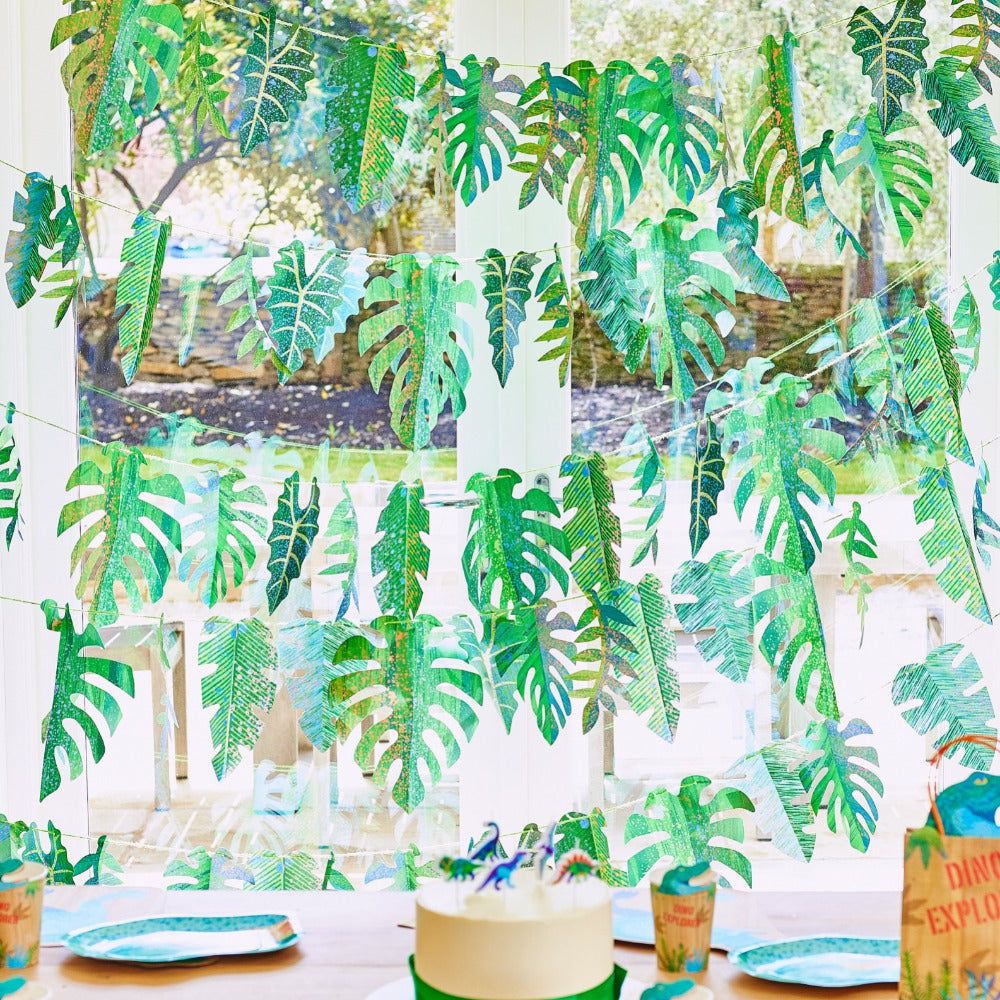 Party Pieces - Explorer Dino Leaf Patterned Hanging Ornaments 