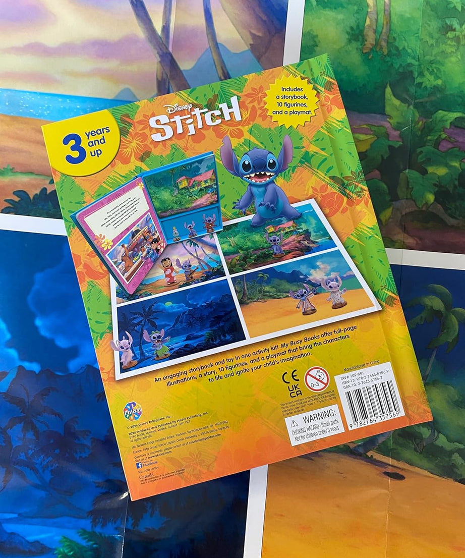 Phidal - Stitch Figurine Toy English Activity and Story Book