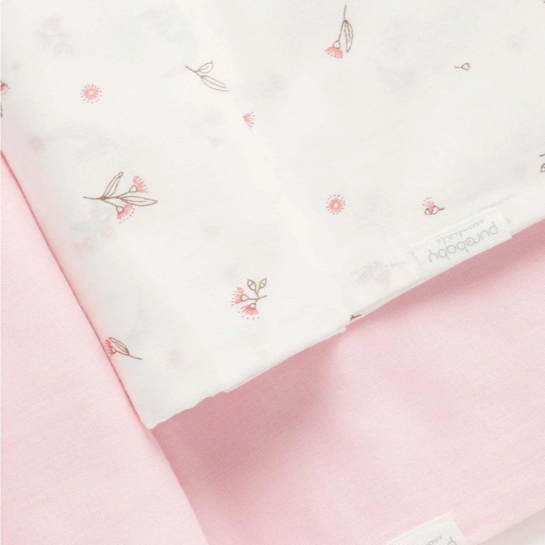 Purebaby Muslin Wrap 2 Pack - Pale Pink Blossom-Muslin Wraps-Pale Pink Blossom-One Size | Natural Baby Shower