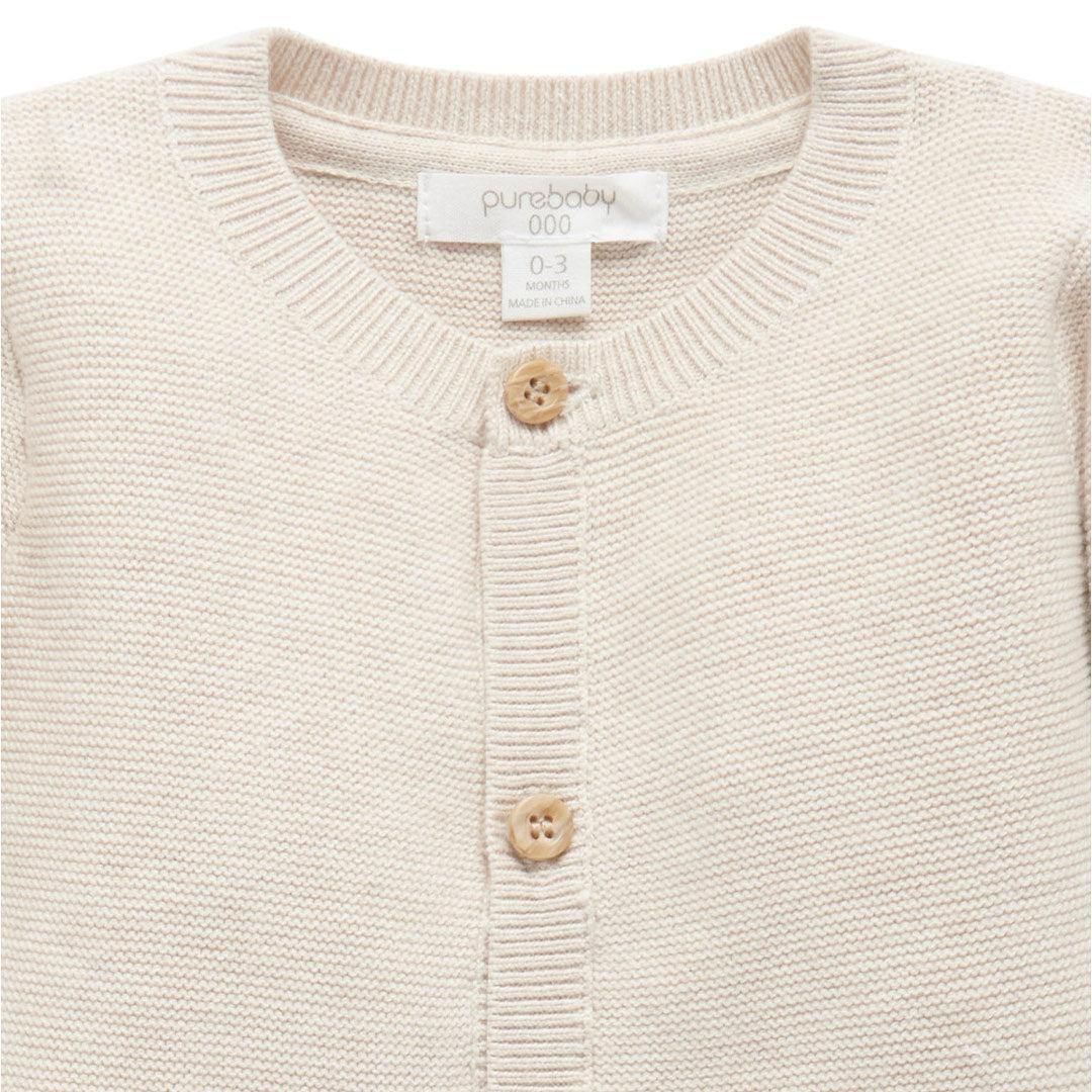 Purebaby Knit Cardigan - White-Cardigans-White-0-3m | Natural Baby Shower