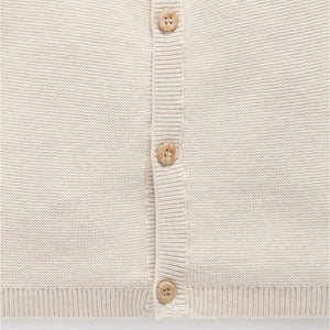 Purebaby Knit Cardigan - White-Cardigans-White-0-3m | Natural Baby Shower