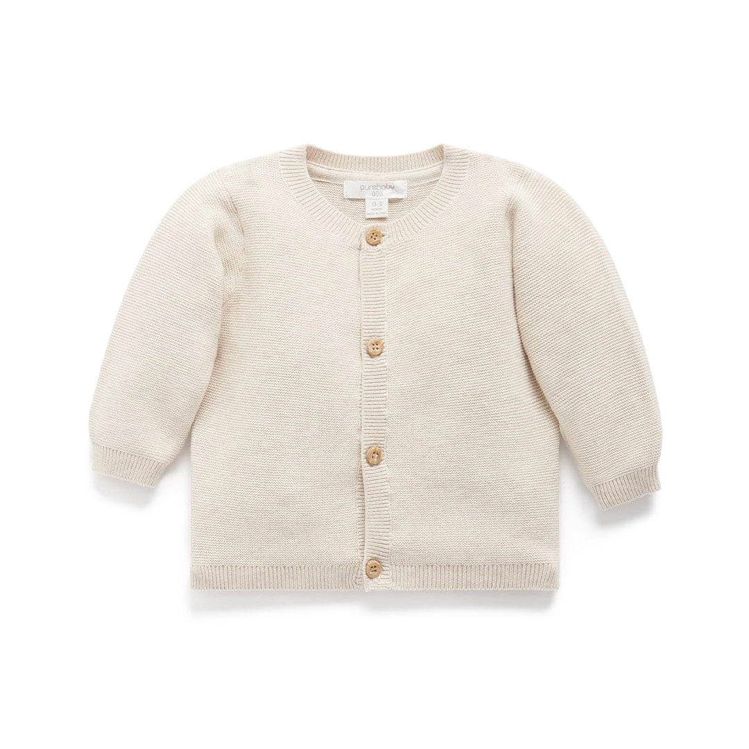 Purebaby Knit Cardigan - White-Cardigans-White-0-3m | Natural Baby Shower