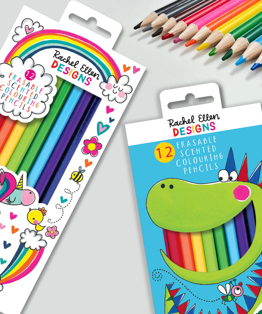 Rachel Ellen - Dinosaur Scented and Eraser Colored Pencil Set