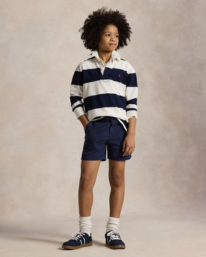 Ralph Lauren Boys Striped Jersey Rugby Shirt in Navy