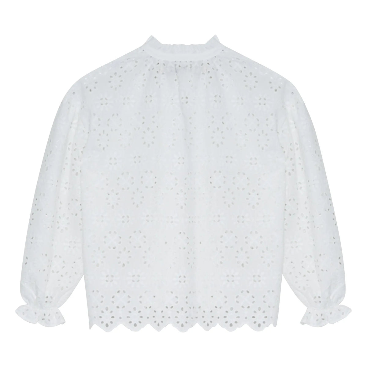 the new society - Sakura English Embroidered Blouse | White