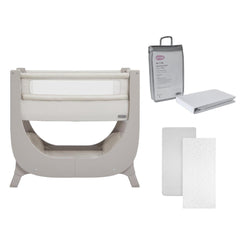 Shnuggle Air Lite Bedside Crib Bundle - Taupe-Bedside Cribs-Taupe- | Natural Baby Shower