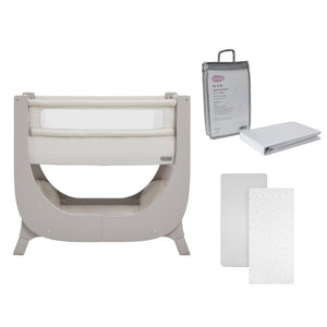 Shnuggle Air Lite Bedside Crib Bundle - Taupe-Bedside Cribs-Taupe- | Natural Baby Shower