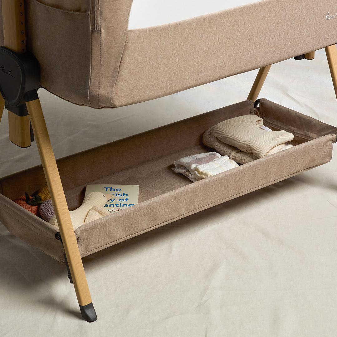 Silver Cross Lunar Bedside Crib - Oatmeal-Bedside Cribs-Oatmeal- | Natural Baby Shower