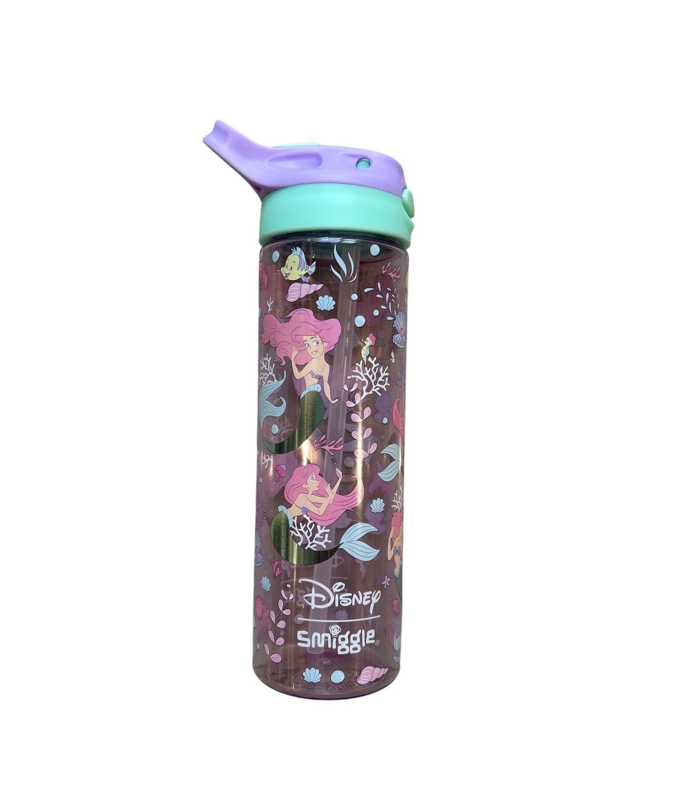 Smiggle - Disney Ariel BPA-free Automatic Straw 650ML Water Bottle