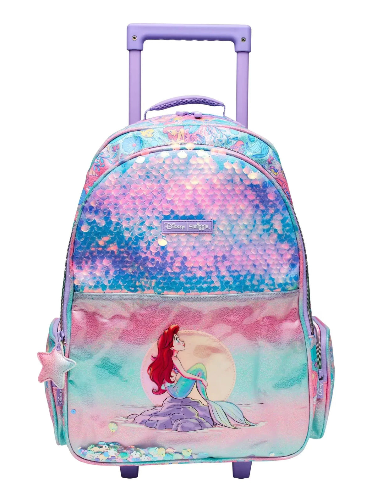 Smiggle - Disney Princess Trolley Lighted Wheeled Bag