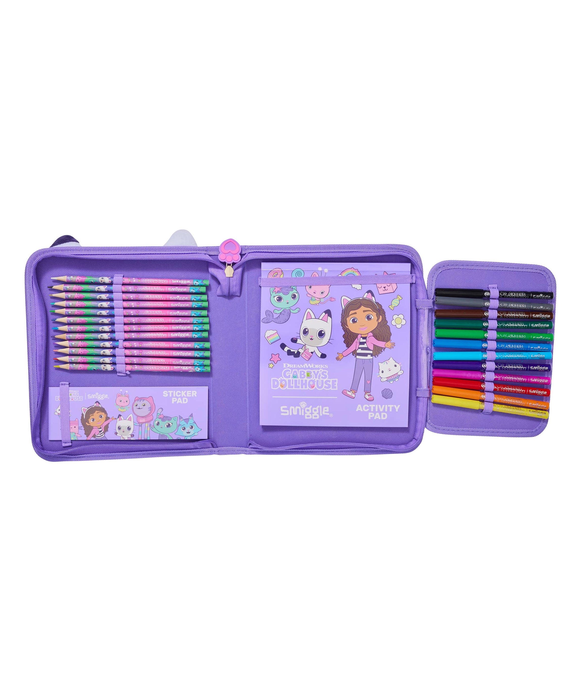Smiggle - Gabby's Dollhouse Pencil Case and Stationery Set