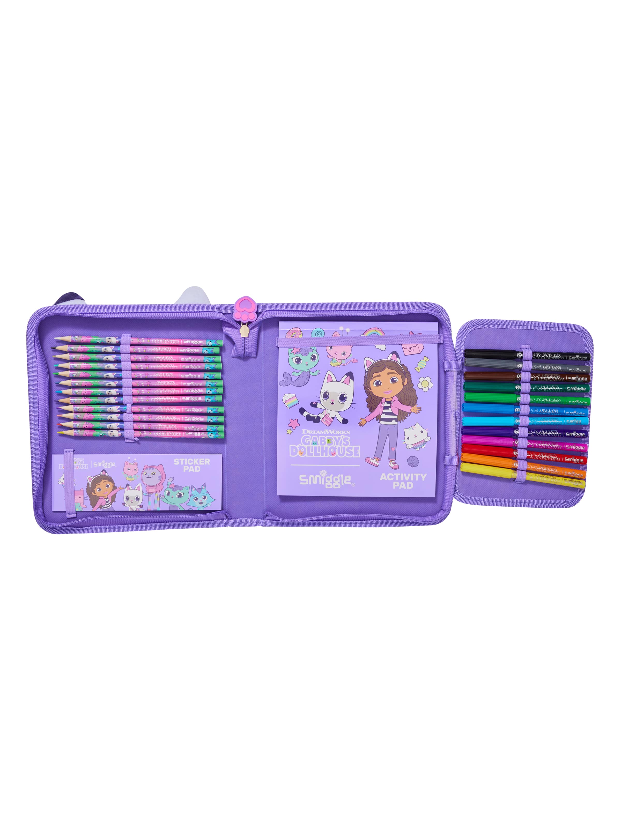 Smiggle - Gabby's Dollhouse Pencil Case and Stationery Set