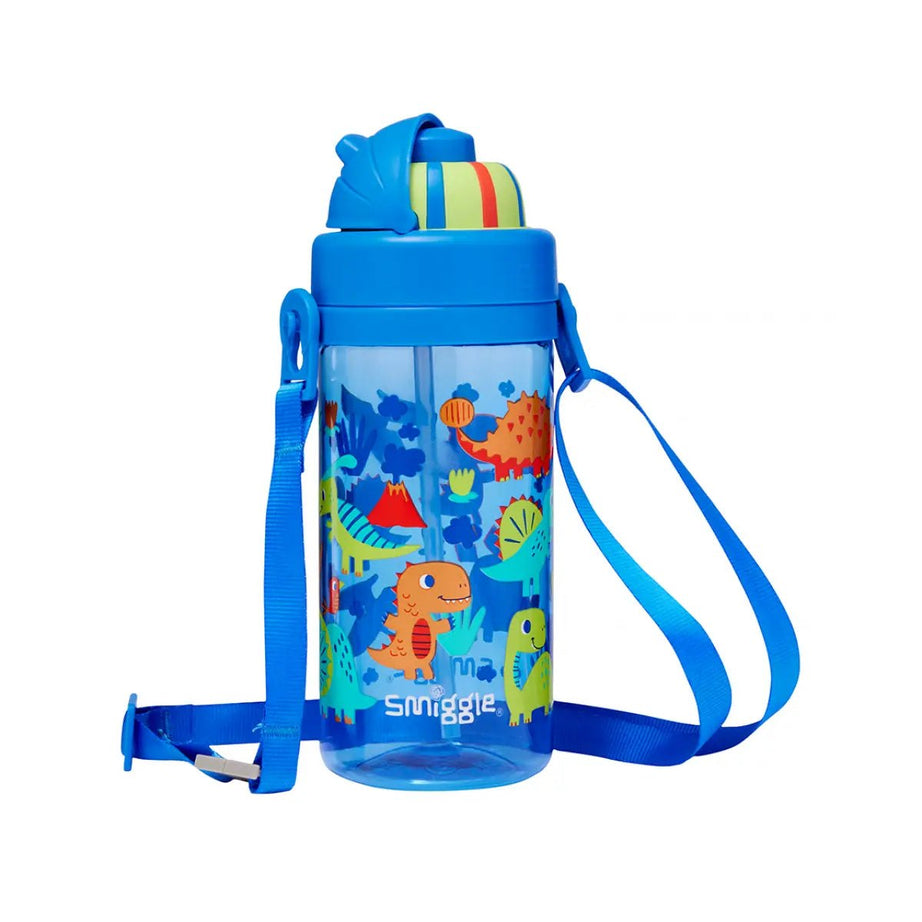 Smiggle - Glide Teeny Tiny Dinossi Design 400 ML BPA-free Hidden Straw Water Bottle