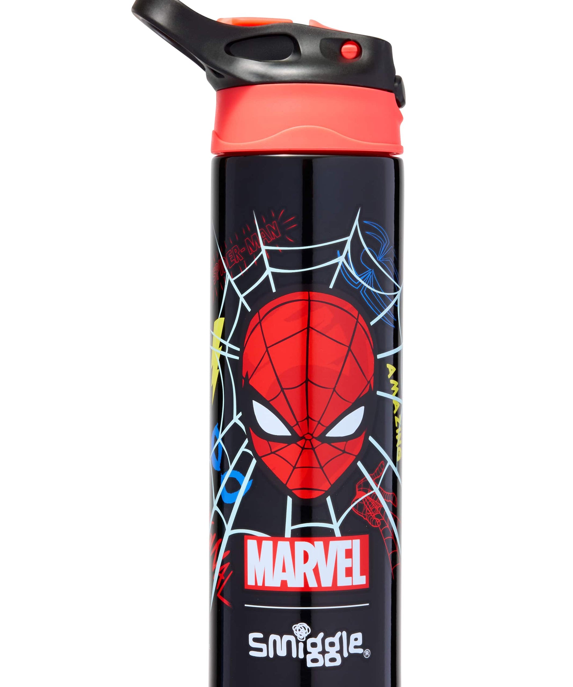 Smiggle - Marvel Spiderman BPA-Free Automatic Straw 650ML Water Bottle
