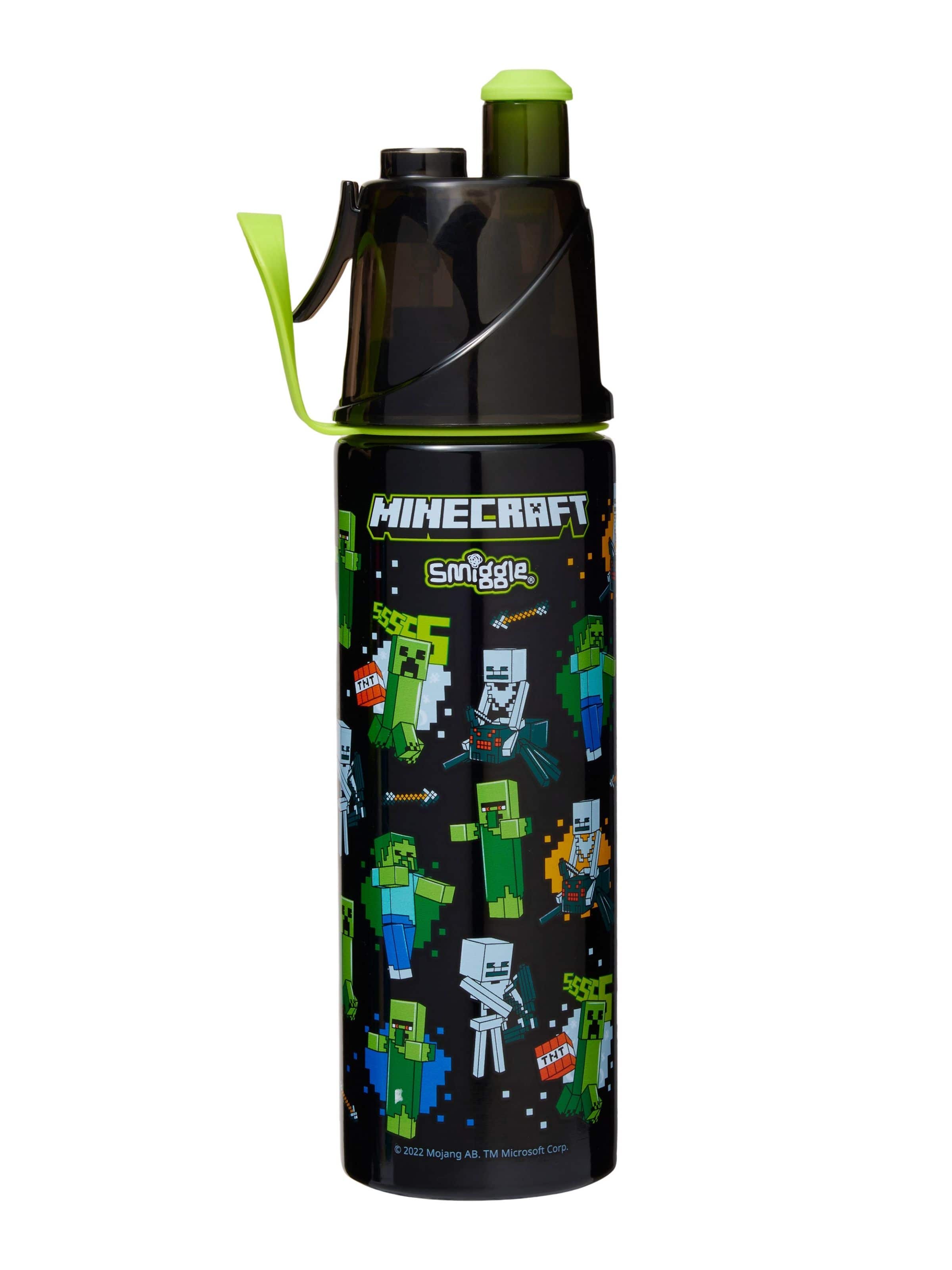 Smiggle - Minecraft Water Spray 500ML Steel Bottle