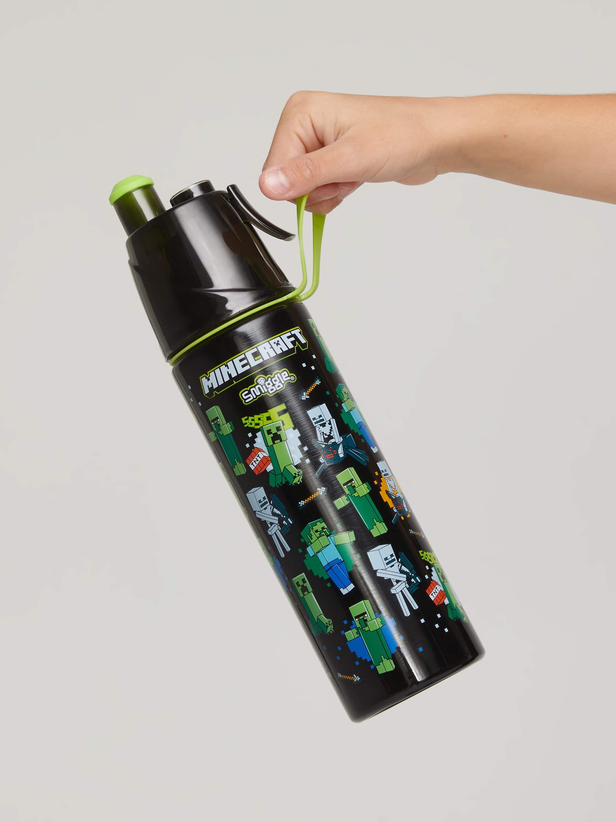 Smiggle - Minecraft Water Spray 500ML Steel Bottle
