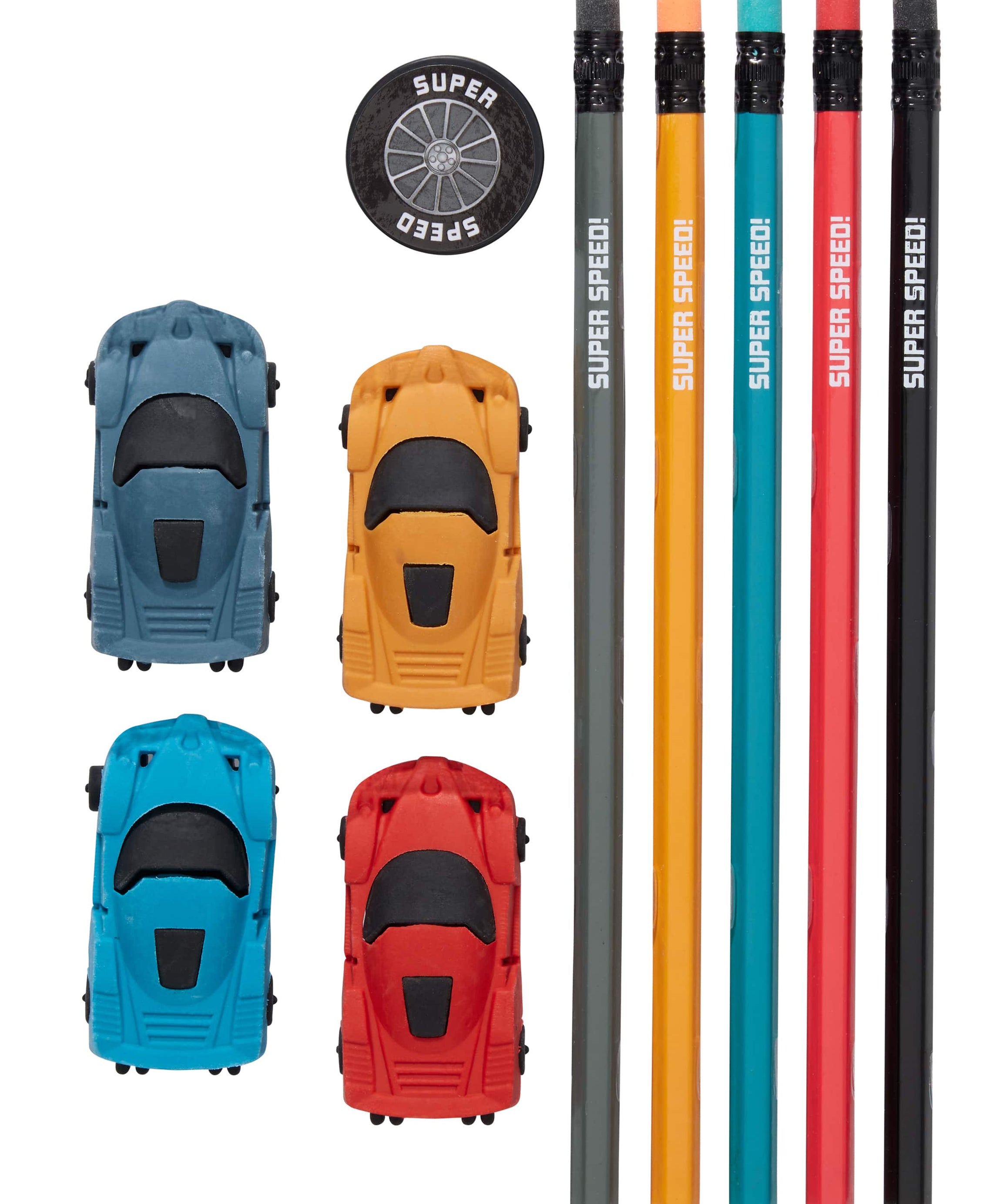 Smiggle - Super Racing Pencil and Eraser Set