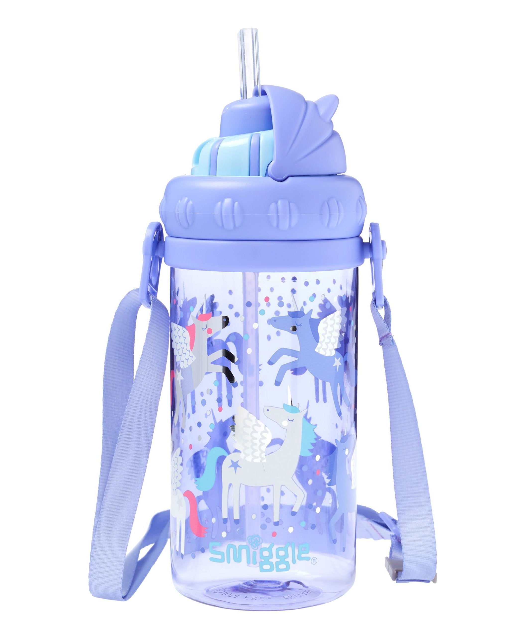 Smiggle - Up & Down Hanging Straw 400ML BPA Free Water Bottle