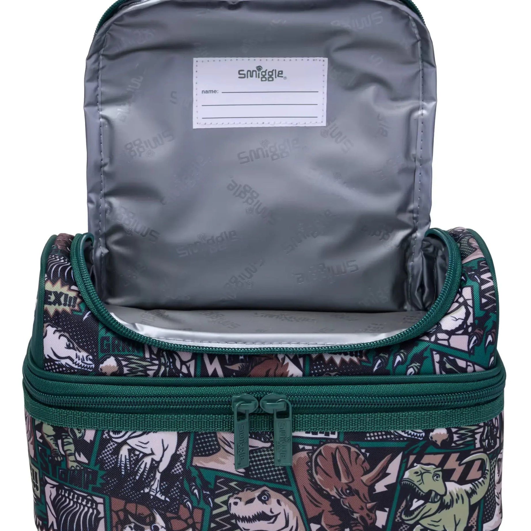 Smiggle - Wonder Çift Katlı Beslenme Çantası - Dinossi