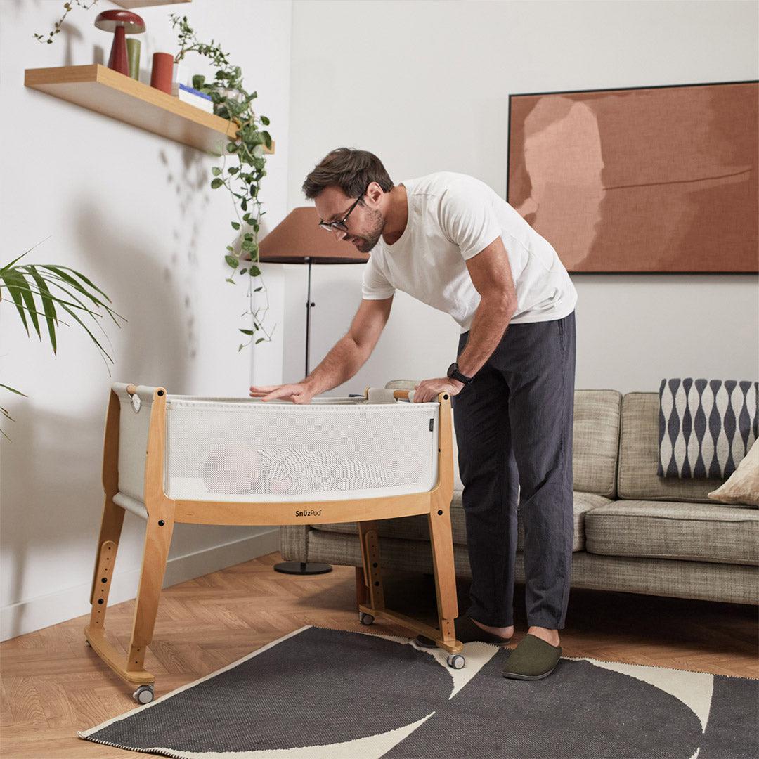 Snuz SnuzPod Studio Bedside Crib - Stockholm Natural-Bedside Cribs-Stockholm Natural- | Natural Baby Shower