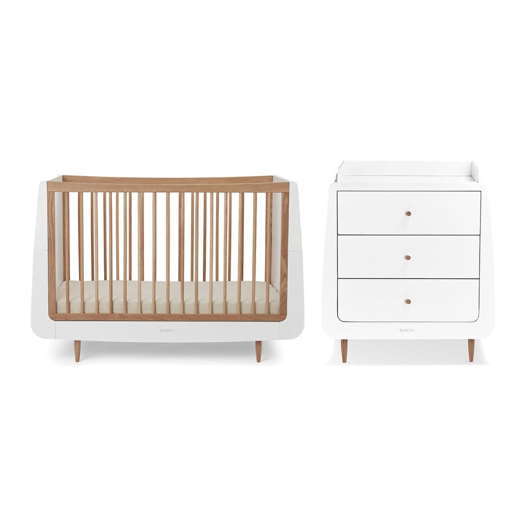SnuzKot 2 Piece Nursery Furniture Set - The Natural Edit - Oak-Nursery Sets-Oak-No Mattress | Natural Baby Shower