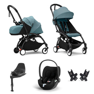 Stokke YOYO3 Newborn to Toddler Cloud T Travel System-Strollers-Aqua-Black | Natural Baby Shower