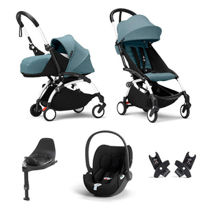 Stokke YOYO3 Newborn to Toddler Cloud T Travel System-Strollers-Aqua-White | Natural Baby Shower