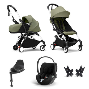 Stokke YOYO3 Newborn to Toddler Cloud T Travel System-Strollers-Olive-White | Natural Baby Shower