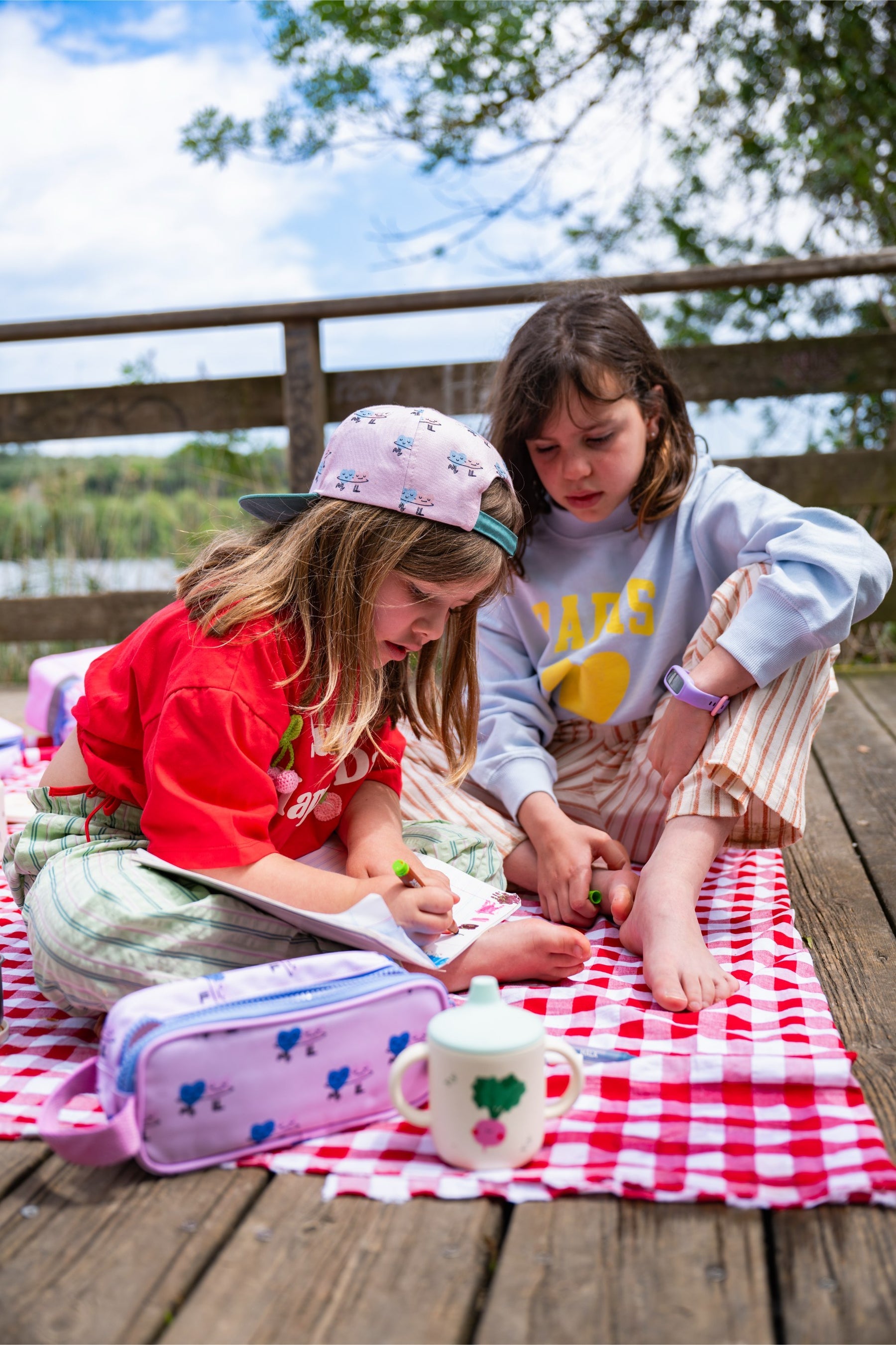 The Cotton Cloud - Dancing Hearts Double Compartment Pencil Case