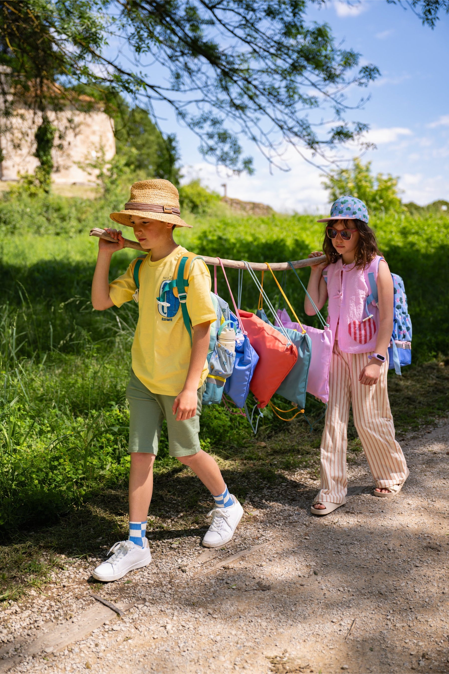 The Cotton Cloud - Dancing Hearts Drawstring Backpack