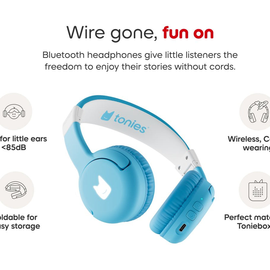 Tonies - Toniebox 2 Bluetooth Cloud Blue Foldable Kids Headphones