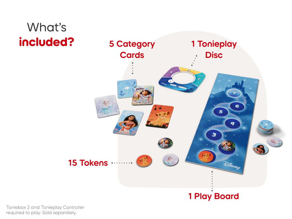 Tonies - Tonieplay Disney Knowledge Quiz Kingdom English Toniebox 2 Game