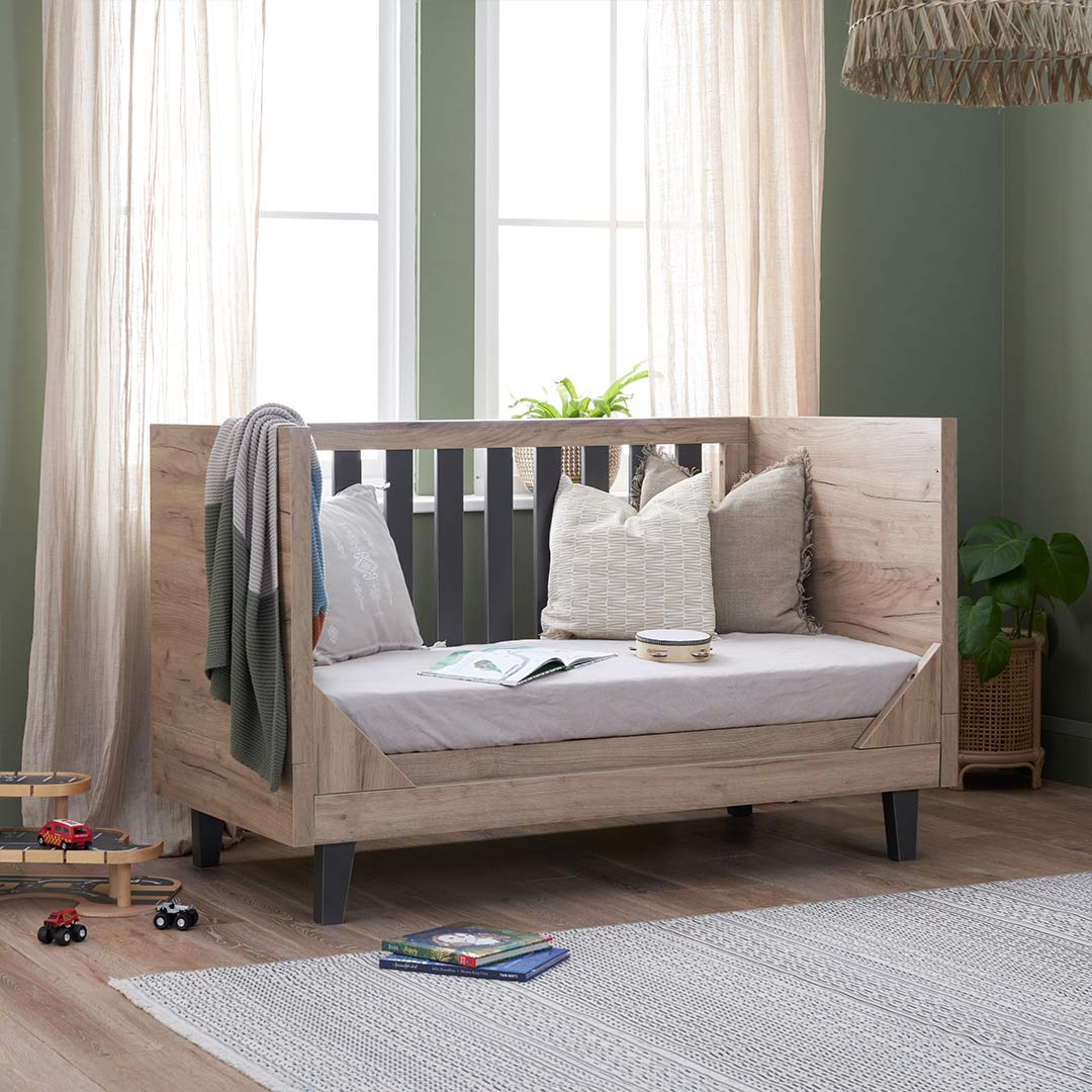 Tutti Bambini Como 2 Piece Room Set - Distressed Oak/Slate Grey-Nursery Sets-Distressed Oak/Slate Grey-No Mattress | Natural Baby Shower