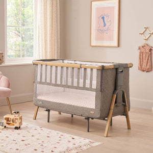 Tutti Bambini CoZee XL Bedside Crib + Cot - Oak / Charcoal-Bedside Cribs-Oak / Charcoal- | Natural Baby Shower