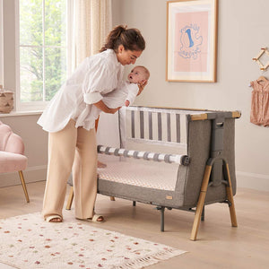 Tutti Bambini CoZee XL Bedside Crib + Cot - Oak / Charcoal-Bedside Cribs-Oak / Charcoal- | Natural Baby Shower