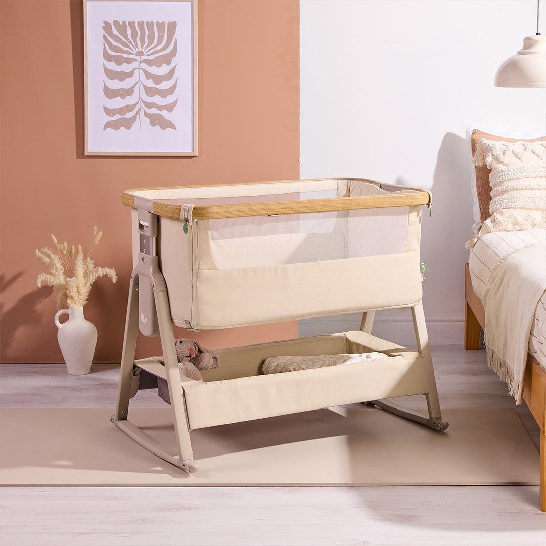 Tutti Bambini Cozee Air 2 Bedside Crib - Toasted Oak / Sand-Cribs-Toasted Oak / Sand- | Natural Baby Shower