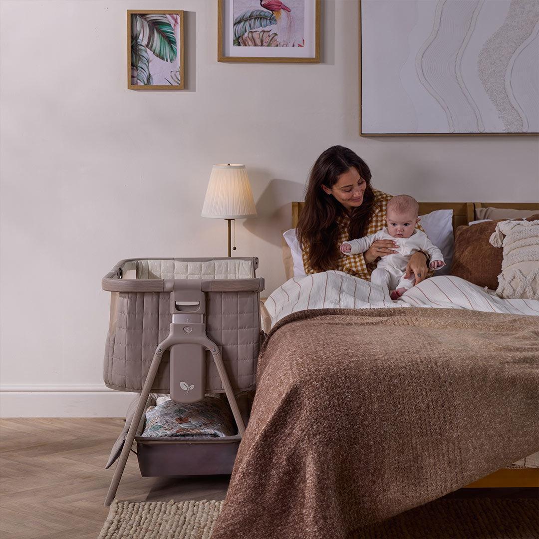 Tutti Bambini Cozee Sense Bedside Crib - Soft Walnut / Cocoa-Cribs-Soft Walnut / Cocoa- | Natural Baby Shower