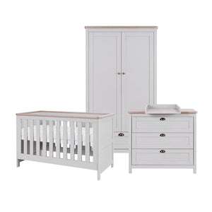 Tutti Bambini Verona 3 Piece Room Set - Dove Grey/Oak-Nursery Sets-Dove Grey/Oak-No Mattress | Natural Baby Shower
